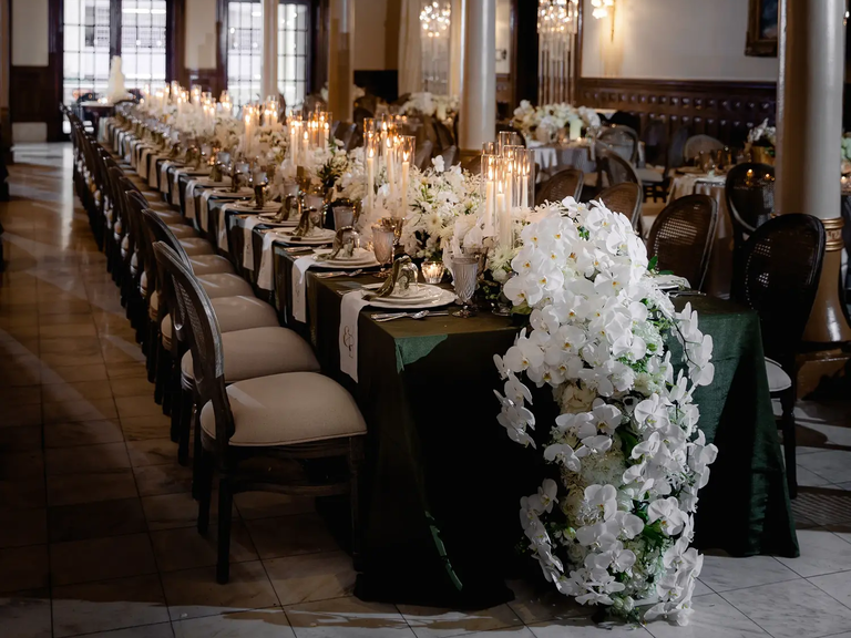 King's table at wedding reception